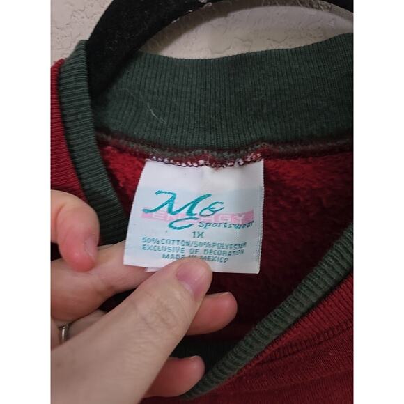 VTG M&C Sportswear Red Ugly Christmas Snowman Pullover Sweatshirt Womans Size 1X - Picture 4 of 4